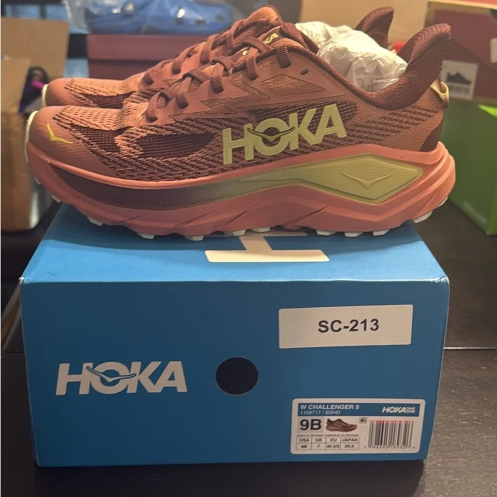 HOKA Women's Challenger 8 Running Shoes - Coral/Gold - Picture 1 of 5